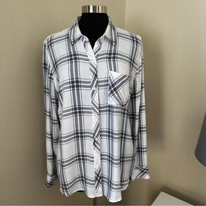 Rails Hunter in WHITE STORM Button Up Long sleeves Shirt Size L